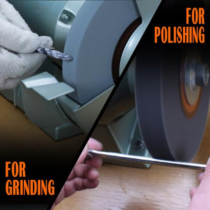 Bench Grinding Wheel and Deburring Buffing Wheel, 8 inch. for Sharpening Polishing Carbide and Stainless Steel Tools. for Grinder Polishing Machine. Silicon Carbide Abrasive. 5/8 Inch Arbor