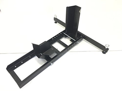 MaxxHaul Motorcycle Wheel Chock Heavy‑Duty Steel Front Tire Stand Fits 15" to 22" Wheels Self Locking Cradle for Trailers Garages and Shops 1800 lb Capacity Black Powder Coat (70271)