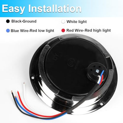 LIGBT 2Pcs 4 Inch Red White LED Round Trailer Tail Lights and Reverse Lights 16LEDs IP67 Waterproof Red Stop Turn Tail Lights and White Backup Lights Kit for Boat Trailer Truck RV - color: Red&White 2pcs
