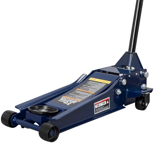 TCE ATZ830026XU-2 Ultra Low Profile Floor Jack: Heavy Duty Hydraulic Steel Service Jack with Dual Piston Quick Lift Pump and Detachable Handle, 6,000 LBS Capacity (3 Ton), Blue - size: 3 Ton