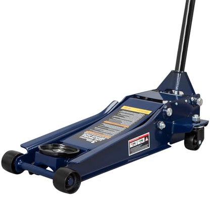 TCE ATZ830026XU-2 Ultra Low Profile Floor Jack: Heavy Duty Hydraulic Steel Service Jack with Dual Piston Quick Lift Pump and Detachable Handle, 6,000 LBS Capacity (3 Ton), Blue - size: 3 Ton