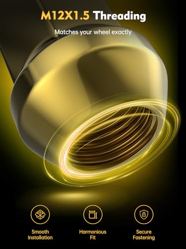 MIKKUPPA M12x1.5 Lug Nuts, Gold 20PCS Closed End Tires Nuts 19mm Hex - color: Gold, size: M12x1.5