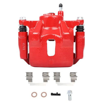 SCITOO 19B2698 Front Left Disc Brake Caliper With Bracket Red - size: Front Driver[19B2698]