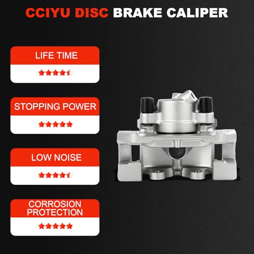 cciyu Front Left Disc Brake Caliper Assembly w/Bracket 19B1619A - size: Front Left[19B1619A]