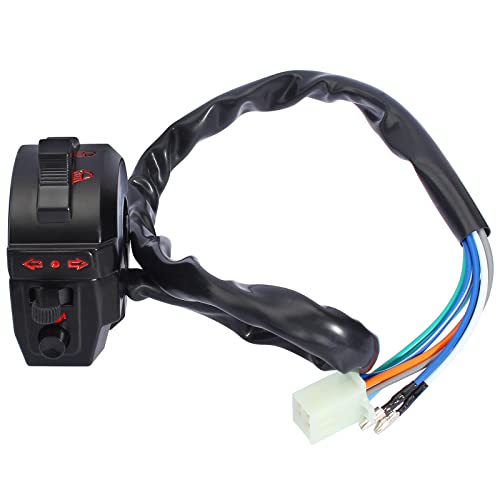 Universal Control Turn Signal Horn Function Head Light Low High Beam Left Switch for 7/8inch 22mm Handlebar Motorcycle Motorbike ATV Dirt Bike Scooter Suzuki Yamaha Kawasaki Kymco Polaris