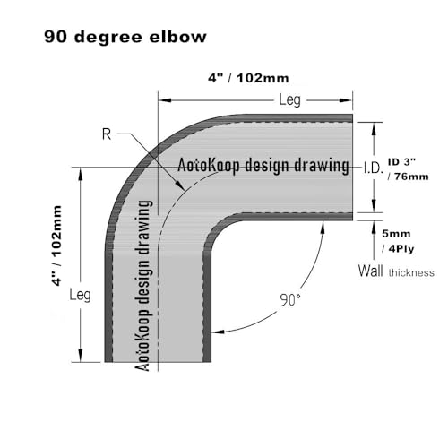 3” ID 90 Degree Elbow Silicone Coupler Hose with Clamps Blue - color: Blue, size: 3" (76mm)