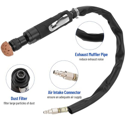 Air Tire Repair Polish Patch Tools, Include 2500rpm Low Speed Air Tire Buffer Tire Inner Liner Scrapper Patch Roller Tungsten Steel Buffing Wheel