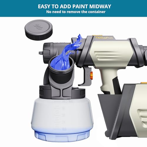 Tilswall Shark800 Paint Sprayer HVLP 800W Electric Spray Paint Gun, White - color: White