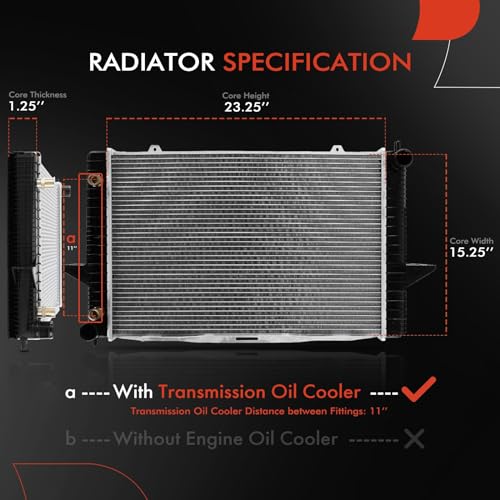 A-Premium Engine Coolant Radiator Assembly with Transmission Oil Cooler