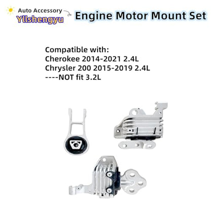 Engine Motor Transmission Mount Kit for Cherokee 2014-2021 2.4L - size: Cherokee 2014-2021 2.4L