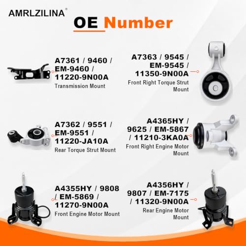 Engine Motor Transmission Mount Kit for Nissan Altima 2007-2012 - size: 2009-2014 Nissan Murano 3.5L