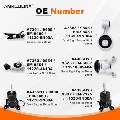 Engine Motor Transmission Mount Kit for Nissan Altima 2007-2012 - size: 2009-2014 Nissan Murano 3.5L