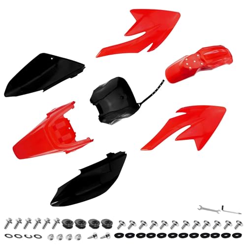 PRO BAT 7 PCs Plastic Fairing Fender Kit - color: Black&Red CRF50 Plastic Fender Kit