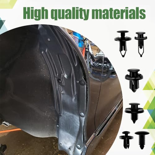 Car Retainer Clips Plastic Fasteners Kit, Car Retainer Clips, Push Bumper Fastener Rivet Clips with 6 Size Auto Body Retainer Clips Bumpers, Universal Plastic Panel Fender Clips (200pcs+Remover) - color: 200pcs+Remover