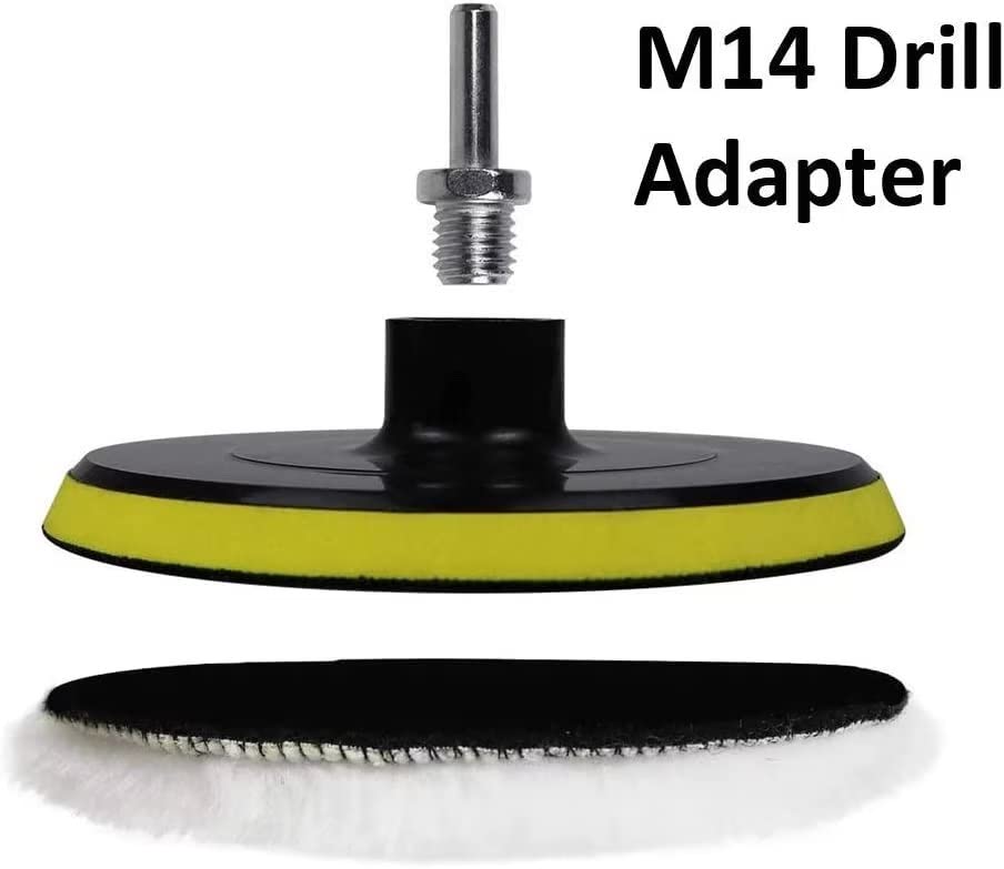 IPELY 6 Pcs 6 Inch Wool Polishing Buffing Pad Polishing Buffing Wheel for Drill Buffer Attachment with M14 Drill Adapter (Pack of 2) - size: 6 Pcs 6 Inch (Pack of 2)