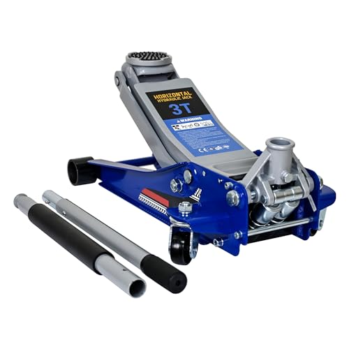 3 Ton Low Profile Hydraulic Floor Jack, Heavy Duty Steel Dual Piston Quick Lift Pump, CE Certified - size: Steel Body - Low Profile (3.1" Min Height)