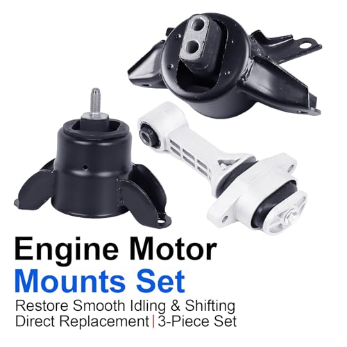 3PCS Engine Motor Mount Set Compatible with Elantra Forte Rio Accent - size: Elantra 2011-2016 Manual