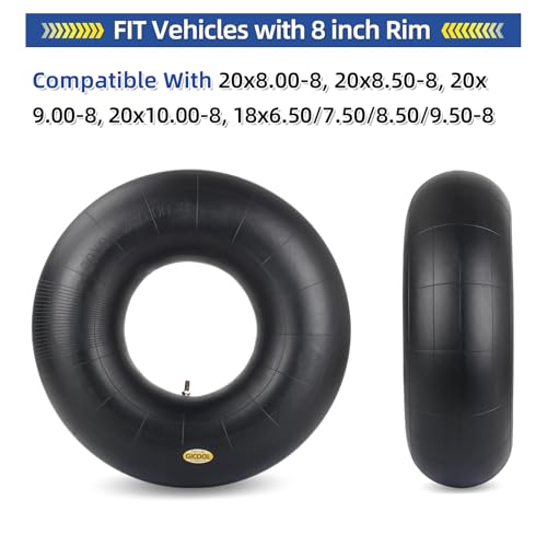 GICOOL 20x8.00-8 20x10.00-8 Inner Tubes, TR-4 Valve Stem, 2 Pack - size: 20x8.00/10.00-8,TR-4