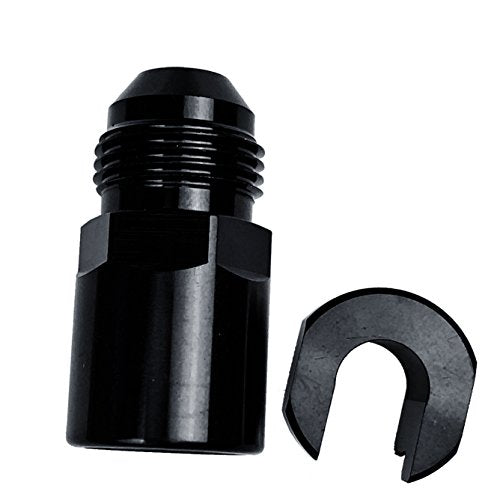 Fuel Adapter 6AN Male to 5/16 SAE Quick Disconnect Female Push on EFI Hose Fitting Aluminum Black - color: Black, size: 6AN to 5/16