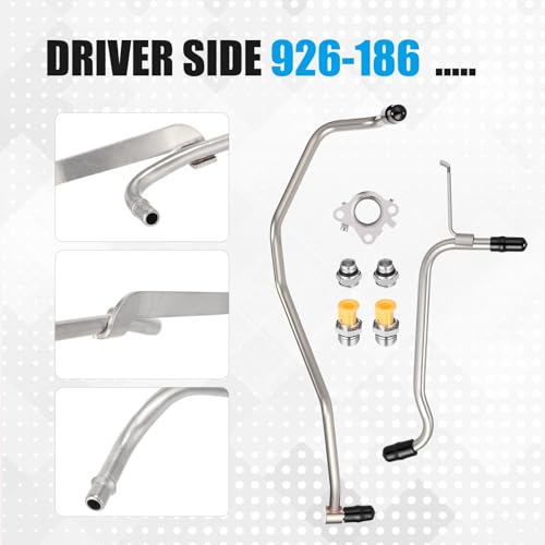 Outus 926-186 926-187 Turbo Coolant Line Kit Driver Side and Passenger Side Both Compatible with 2011-2016 F150, 2015-2021 Transit 150/250/350/350, 2015-2017 Expedition, 2015-2017 Lincoln Navigator