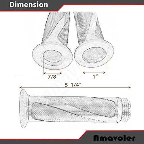 Universal Motorcycle Handlebar Grips Fits for Motorcycles with 7/8" Left Grip and 1" Right - color: Silver