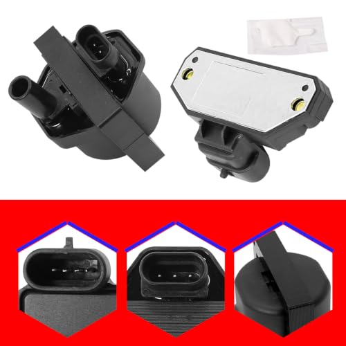 SMMS Ignition Coil Ignition Control Module Kit for Chevrolet, for GMC, for Cadillac, for Pontiac, for Isuzu, for Buick, 1996-2007, Replaces OE: 10489421 + 10482803