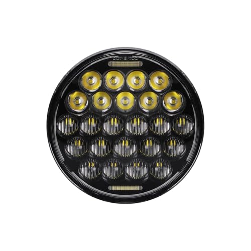 SUP-LIGHT 5 3/4" 5.75 Inch Motorcycle LED Headlight Compatible with Dyna Sportster Iron 883 Street BOB Low Rider Super Wide Headlamps with Round Projector Driving Light -Black