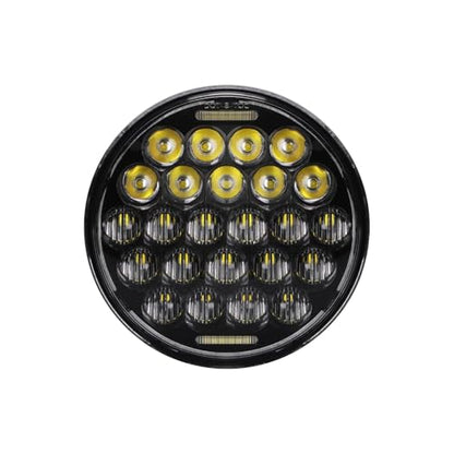 SUP-LIGHT 5 3/4" 5.75 Inch Motorcycle LED Headlight Compatible with Dyna Sportster Iron 883 Street BOB Low Rider Super Wide Headlamps with Round Projector Driving Light -Black