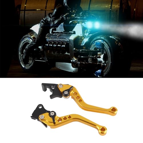 Zerone 1 Pair Motorcycle Levers Brake, Clutch Handle of CNC Aluminum Motorcycle Clutch Drum Motorcycle Brake Handle (Yellow) - color: Yellow
