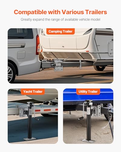 VEVOR 5000 lbs Dynamic Load Capacity, Heavy Duty Swivel Bolt-on Trailer Jack, 14.3" Lift Trailer Jack Stand with Handle for RV, Horse, Utility, and Yacht Trailers - size: 5000lbs