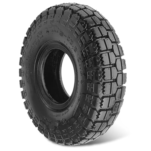 4.10/3.50-6 Outer Tire, Replaces 13x4.00-6 Tire,Fits Go Kart ATV Quad 4 Wheeler Mini Bike Garden Rototiller Snow Blower Wheelbarrow lawn Tractor - color: 4.10/3.50-6 tire black