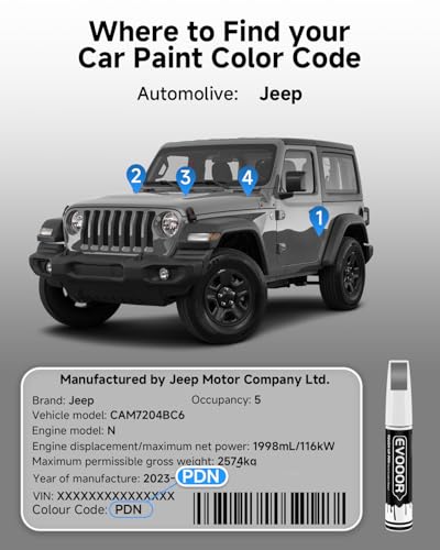 PDN Sting Gray Touch Up Paint Compatible with JeepExact Match 2 in 1 Touch up Paint for Chips and Nicks Repair - color: Sting Gray(PDN) Compatible with Cherokee/Compass/Grand-Cherokee/Renegade