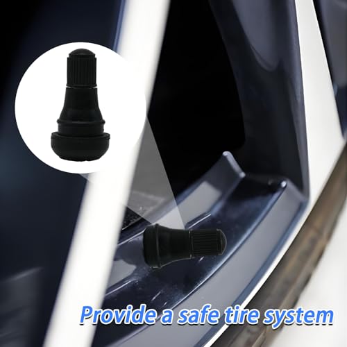 5 Pack TR412 Rubber Tire Valve Stem, Snap-in Short Valve Stems Low Profile Set, Black Valve Stem Replacement Kit for Vehicle Tires/Car Owners