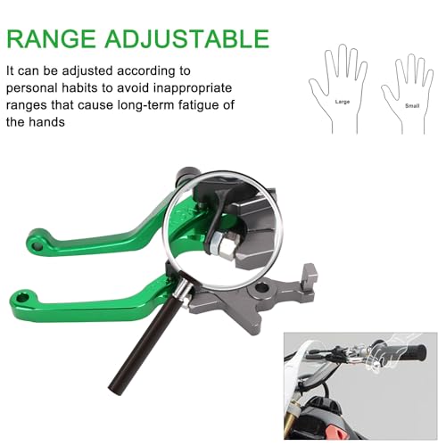 Motorcycle Brake Clutch Lever Pivot Levers Set Adjustable CNC for KLX 300 KLX300 KLX300SM 20-24 KLX230 KLX230R KLX230SM 20-23 KLX125 10-16 KLX250 08-20 Dirt Pit Bike Green - color: Green