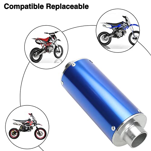 FVRITO Exhaust Pipe Muffler Silencer Kit for 125cc 110cc 70cc Dirt Pit Bike, 28mm Muffler for Chinese XR50 CRF50 Coolster SSR Baja Taotao Atomik Thumpstar Roketa Apollo Motorcycle ATV Parts Blue - color: Blue