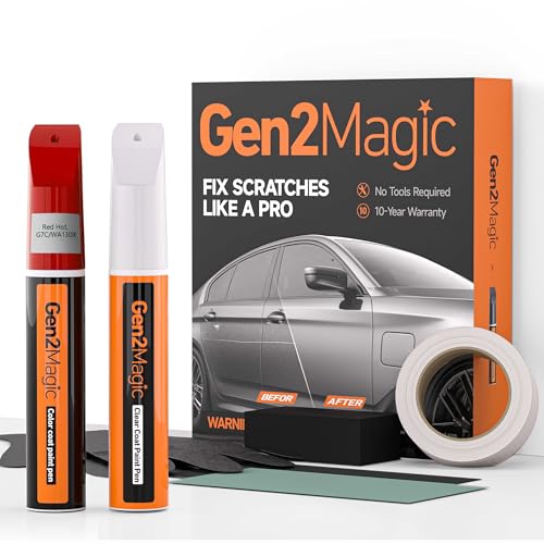 Red Hot Touch Up Paint Pen Kit Compatible with Chevy [Clear Coat Included], G7C/WA130X Color Match for Scratches, Rock Chips, Bumper Dings, Easy Scratch Repair & Rust Remover - color: Compatible with Chevy - Red Hot
