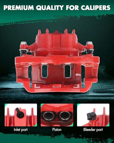 SCITOO Rear Disc Brake Caliper Assembly w/Bracket For Ford - size: Rear Driver[18-B4753]Red