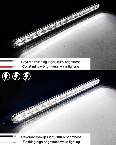 PSEQT 10" LED Trailer Reverse Backup Running Light Bar White Tail Strip Clearance Rear Assembly Waterproof for Pickup Golf Cart Offroad Truck RV, 1Pcs - color: White, 1PCS