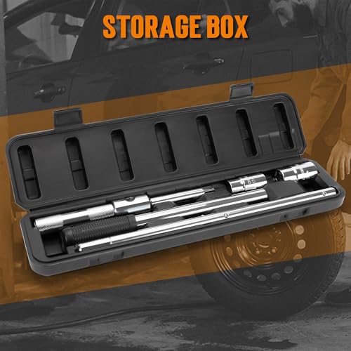 TONDA 4 Way Lug Wrench, Extended Tire Iron, 1/2" Drive, 17/19mm & 21/23mm - style: Extended