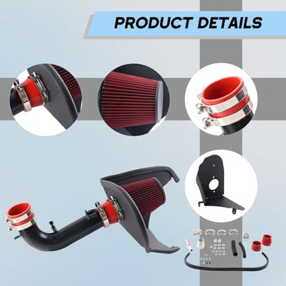 Cold Air Intake Kit + Filter Compatible With 2016-2021 Camaro 3.6L V6 Engine - size: Chevy Camaro Cold Air Intake 3.6L