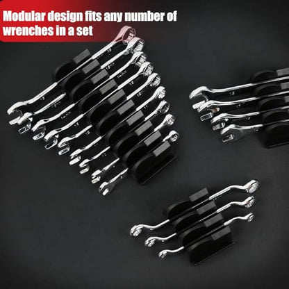 DEHOYI 48 PCS MAGNETIC Modular Wrench Organizer for Tool box, Metric & SAE - style: Magnetic(48 pcs Black)