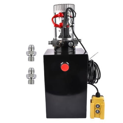 Steel Single Acting Hydraulic Pump 12V DC Hydraulic Power Unit 3.75 Gallon Dump Trailer Pump Dynast