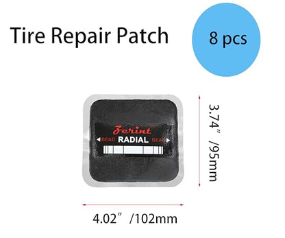 4" x 3 3/4" 1 ply 8 pcs Radial Repair Patch, Heavy Duty Tire Patches, Tire Puncture Repair Patch for Car Truck Bus Tractor Agricultural Vehicles (TP-R06) - size: 3.74" x 4.02" 8 pcs