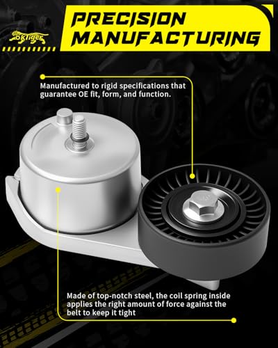 Oktiger A/C Air Conditioning Drive Belt Tensioner Assembly with Pulley for Ford F150 2011 2012 2013 2014 King Ranch Lariat Platinum 5.0L V8 Belt Tensioner OE# BL3E6A228AB BL3Z6A228A 39299 - size: 39299