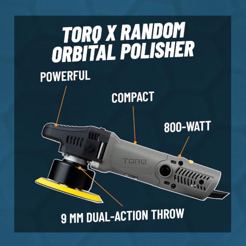 Chemical Guys BUF503 TORQX Random Orbital Polisher (Safe for Cars, Trucks, SUVs, & More) 700W, Orbit 8mm, 4.7 lb - size: 1 ITEM KIT