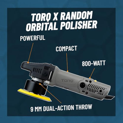 Chemical Guys BUF503 TORQX Random Orbital Polisher (Safe for Cars, Trucks, SUVs, & More) 700W, Orbit 8mm, 4.7 lb - size: 1 ITEM KIT