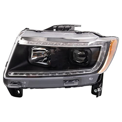 TRQ Performance Driver and Passenger Side Headlight Assembly Set Black - style: HLA95194