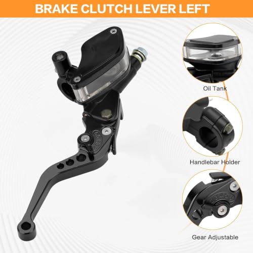 Universal Motorcycle 7/8" 22mm Clutch Master Cylinder Brake Lever - color: Black