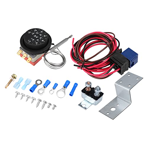 X AUTOHAUX 12V Electric Radiator Fan Thermostat Controller Kit