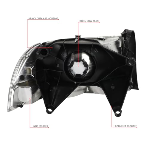 Headlight Assembly Compatible with Dodge Dakota 1997-2004 Compatible with Durango 1998-2004 Left Right Headlamp Set Clear Corner 55055110AF 55055110AH 55055111AG 55055111AH